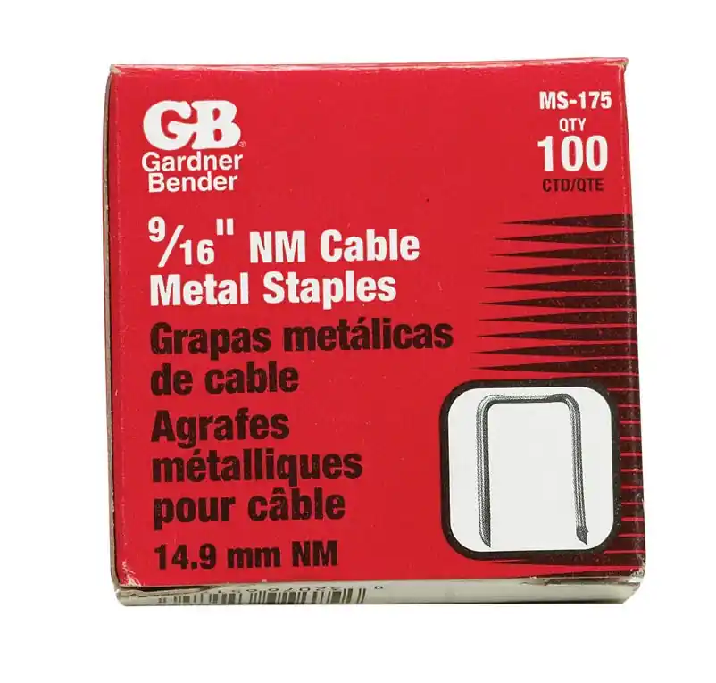 Gardner Bender 9/16 In. W Steel Insulated Cable Staple 100 Pk