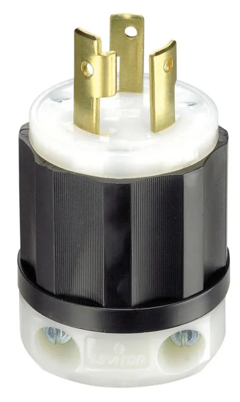Nema L6-30p Industrial Locking Plug – 30a Thermoplastic Curved Blade, 250v, 16‑8 awg