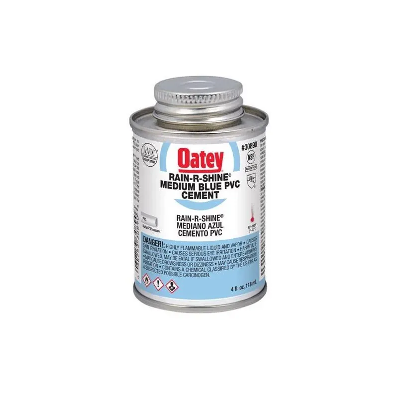 Oatey Rain-r-shine Blue Cement For Pvc 4 Oz