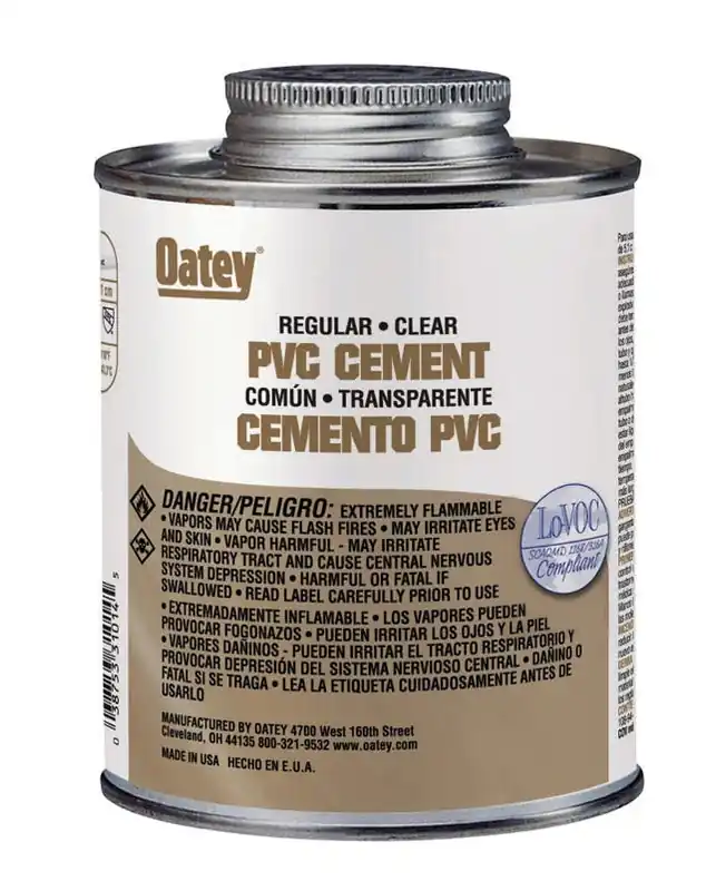 Oatey Clear Cement For Pvc 8 Oz