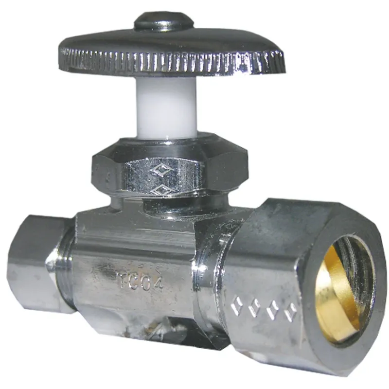 Straight Valve, Chrome, 5/8 X 3/8 In.