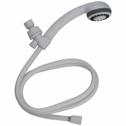 Handheld Shower Head, 3 Settings, White Plastic