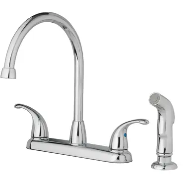High Arc Kitchen Faucet With Side Spray, 2-lever Handle, Chrome