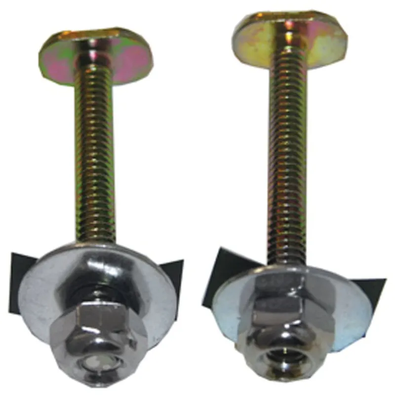 Brass-plated Toilet Bolts With Nuts And Washers, 0.25 X 2.25 In.