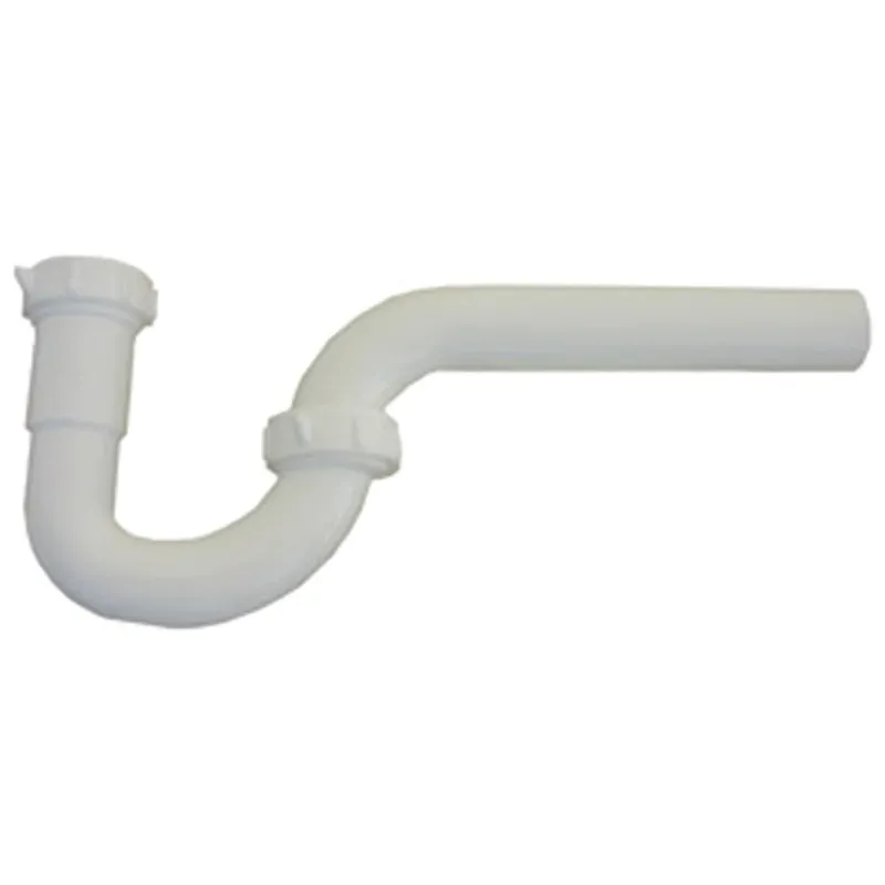 Lavatory Drain P-trap, White Pvc, 1-1/4 In.