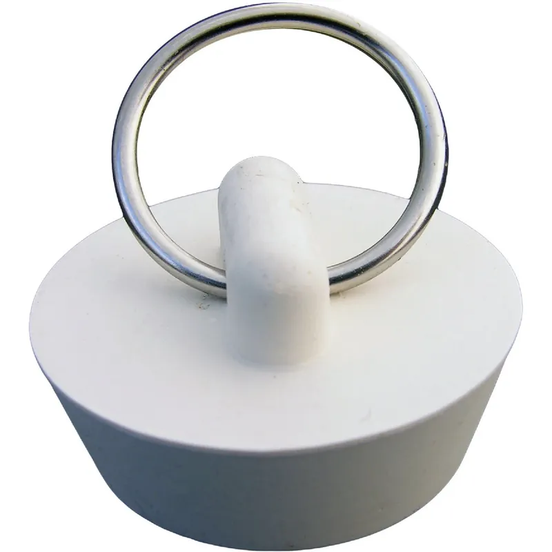 Sink Stopper, White Hollow Rubber, 1 - 1-1/8 In. Drains