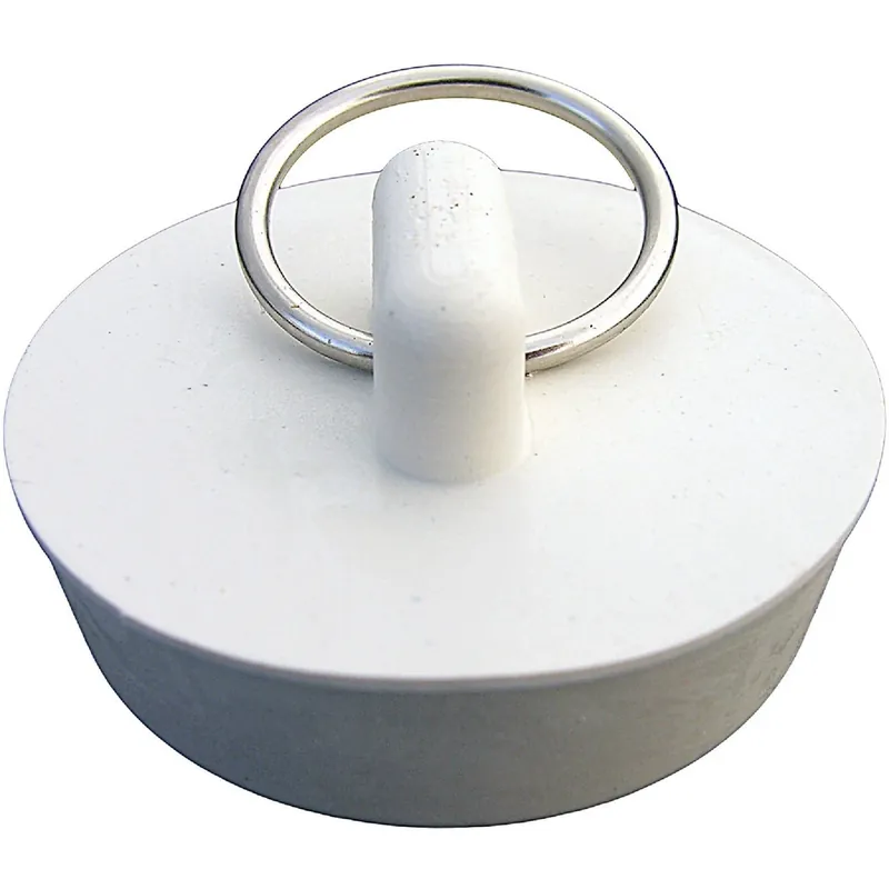 Sink Stopper, White Hollow Rubber, 1-3/8 To 1-1/2 In. Drain