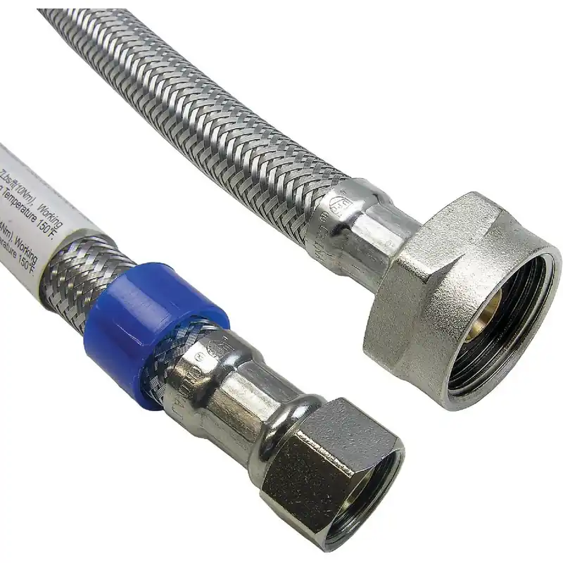 Toilet Connector, Stainless Steel, 3/8 X 7/8 X 9 In.