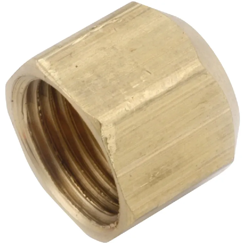 Pipe Fitting, Flare Cap, Lead Free Brass, 3/8 In.