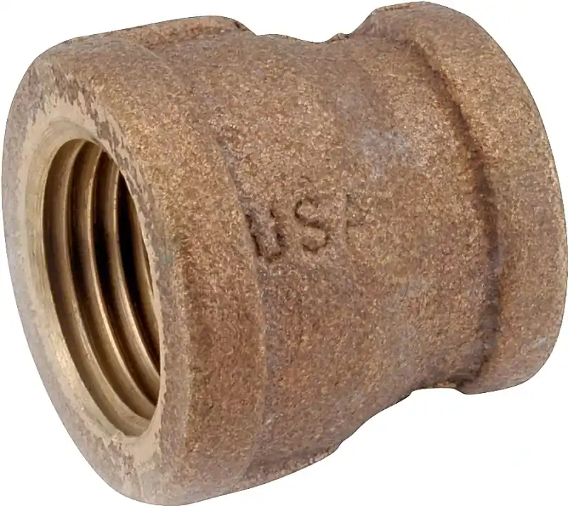 Pipe Fitting, Rough Brass Reducing Coupling, Lead Free, 3/8 X 1/8 In.
