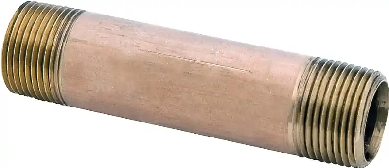 Red Brass Nipple, Lead Free, 3/8 X 1-1/2 In.