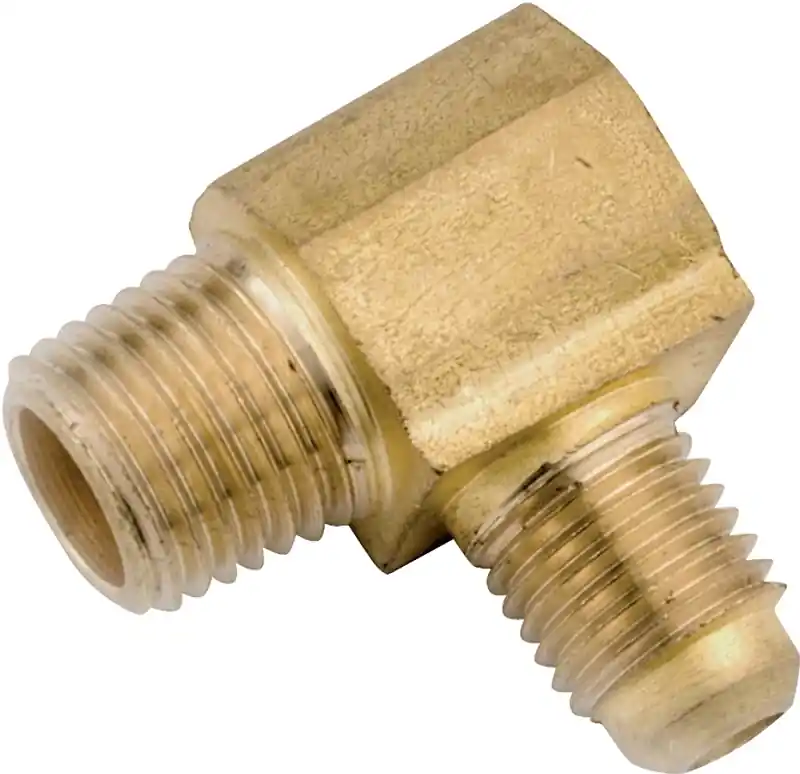 Pipe Fitting, Flare Elbow, Lead Free Brass, 3/8 Flare X 1/2 In. Mpt