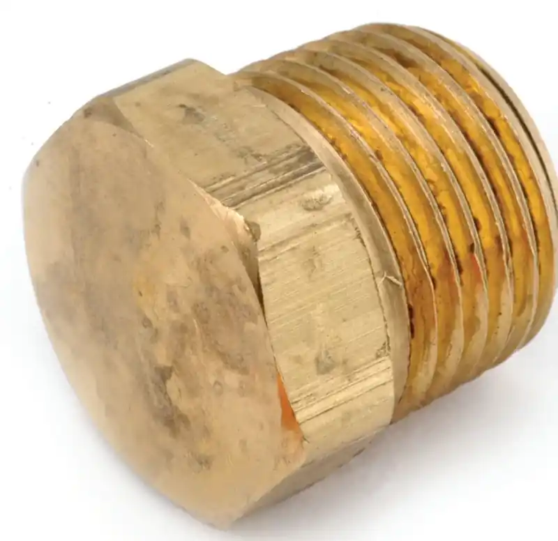 Pipe Plug Fitting, Hex Head, Lead Free Brass, 1/4 In.