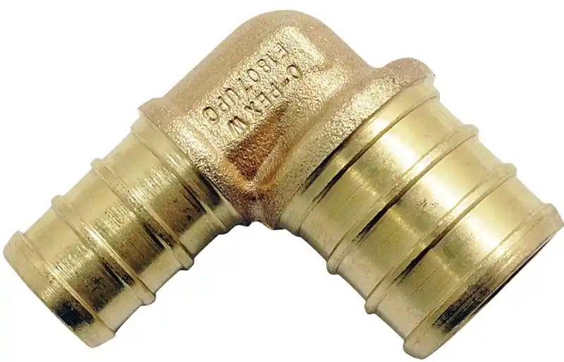 3/4 In. X 1/2 In. Brass Pex Barb 90-degree Reducing Elbow Fitting
