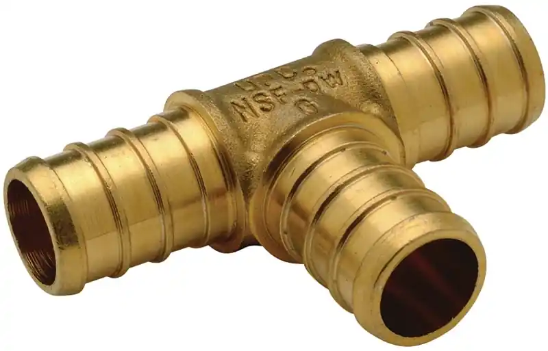 1/2 In. Brass Pex Barb Tee (10-pack)