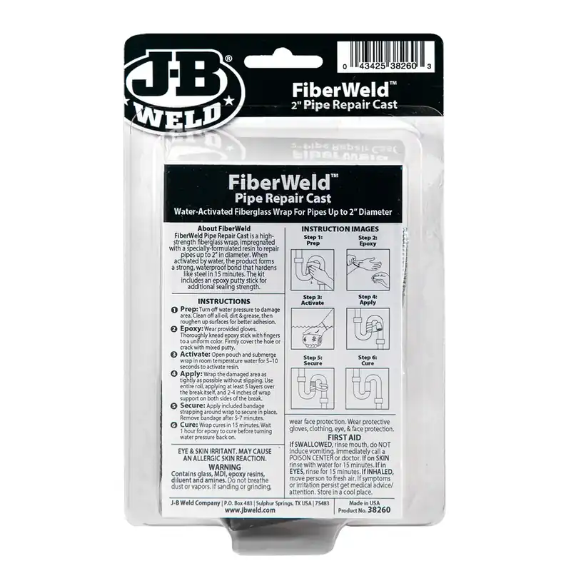 Fiberweld Pipe Repair Cast Kit With Fiberfix, 2 In. Pipes