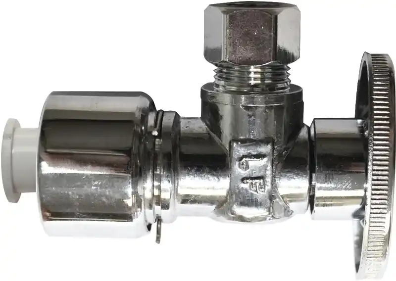 1/2 Inch Compression X 3/8 Inch Compression Quarter Turn Angle Valve