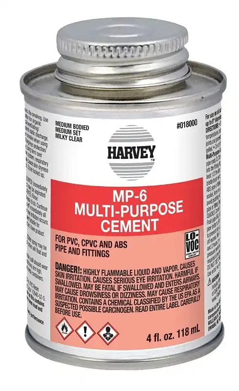 Mp-6 Multi-purpose Cement 4 Oz Can For Pvc, Cpvc, And Abs Pipes
