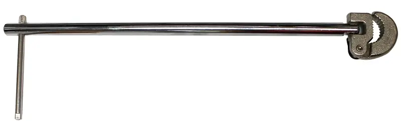 15 Inch Basin Wrench With Spring Loaded Jaw And Pivoting Head