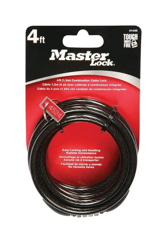 Master Lock 5/16 In. D X 48 In. L Vinyl Coated Steel Locking Cable