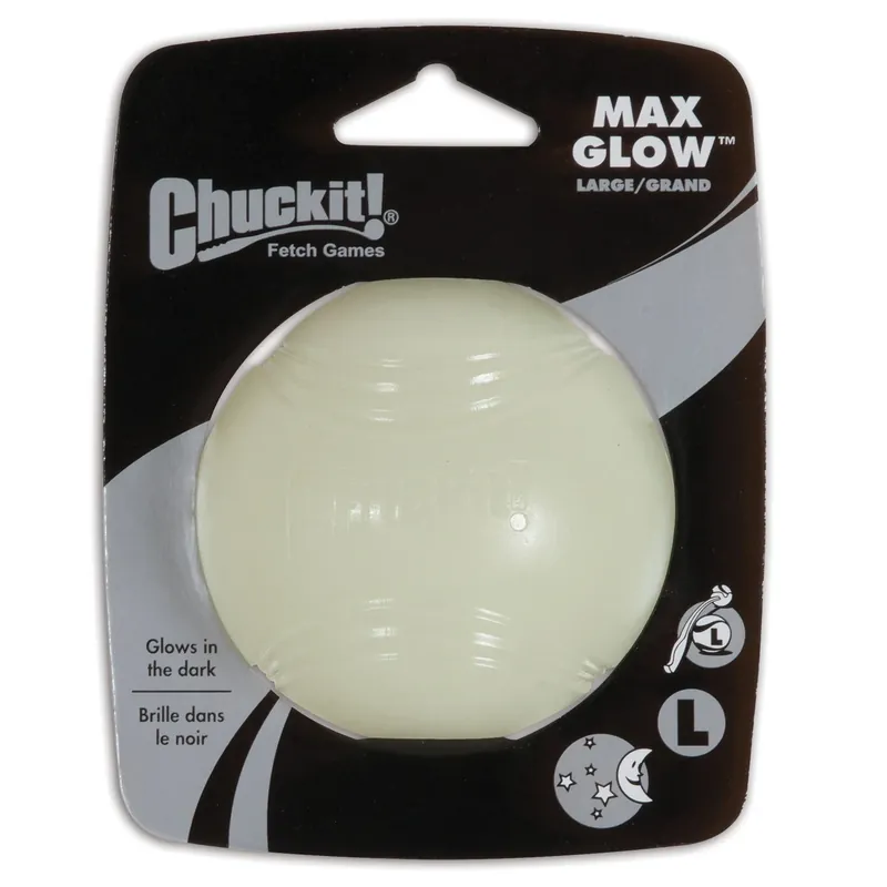 ! Max Glow For Dog White Rubber Dog Toy Large 1 Pk
