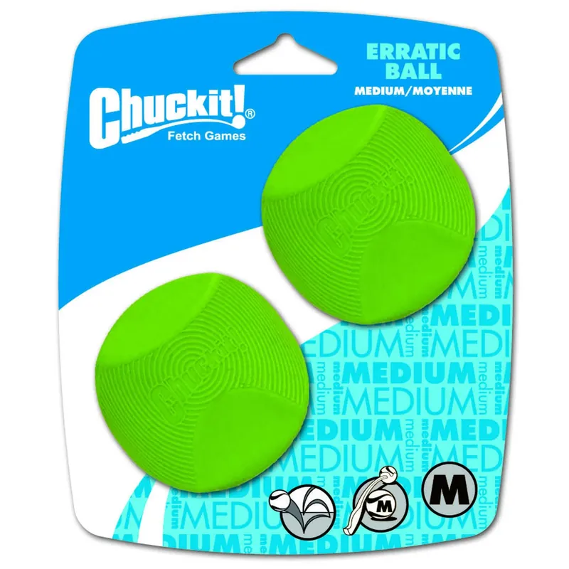 ! Green Rubber Erratic Bounce Bounce Ball Medium 2 Pk