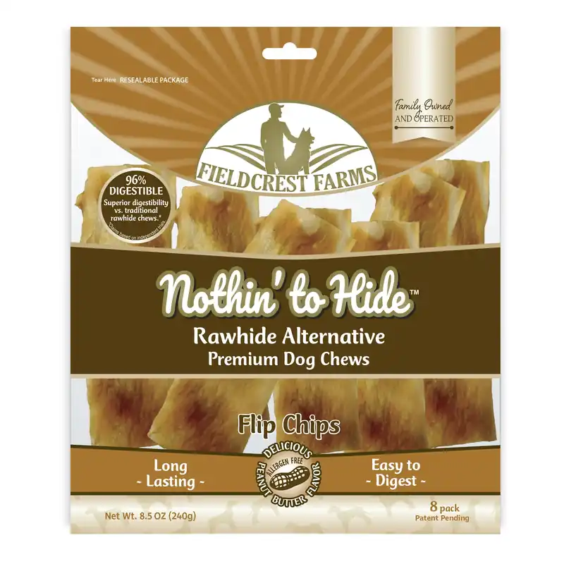 Fieldcrest Farms Nothin‘ To Hide Flip Chip Peanut Butter Grain Free Chews For Dogs 0.53 Lb 8 Pk