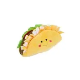Nomnomz Taco Plush Dog Toy With Squeakers - 7 X 5 Inches