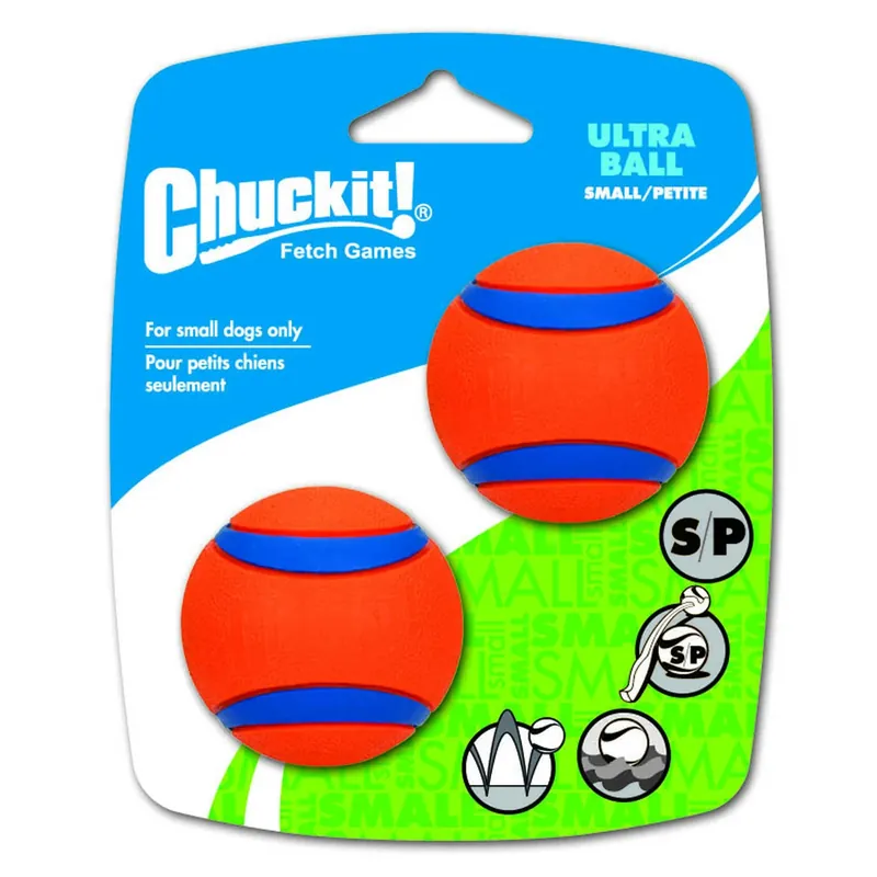 ! For Dog Blue/orange Rubber Fetch Ball Dog Toy Small 2 Pk