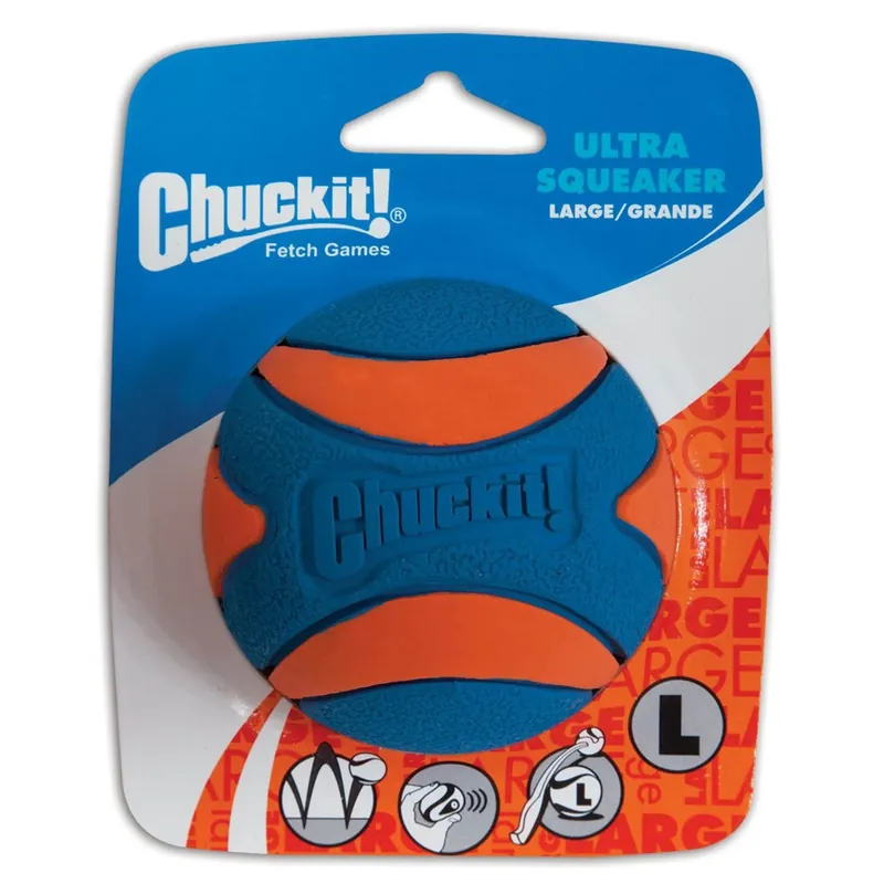 Chuckit! Large Squeaker Ball Dog Toy, Orange