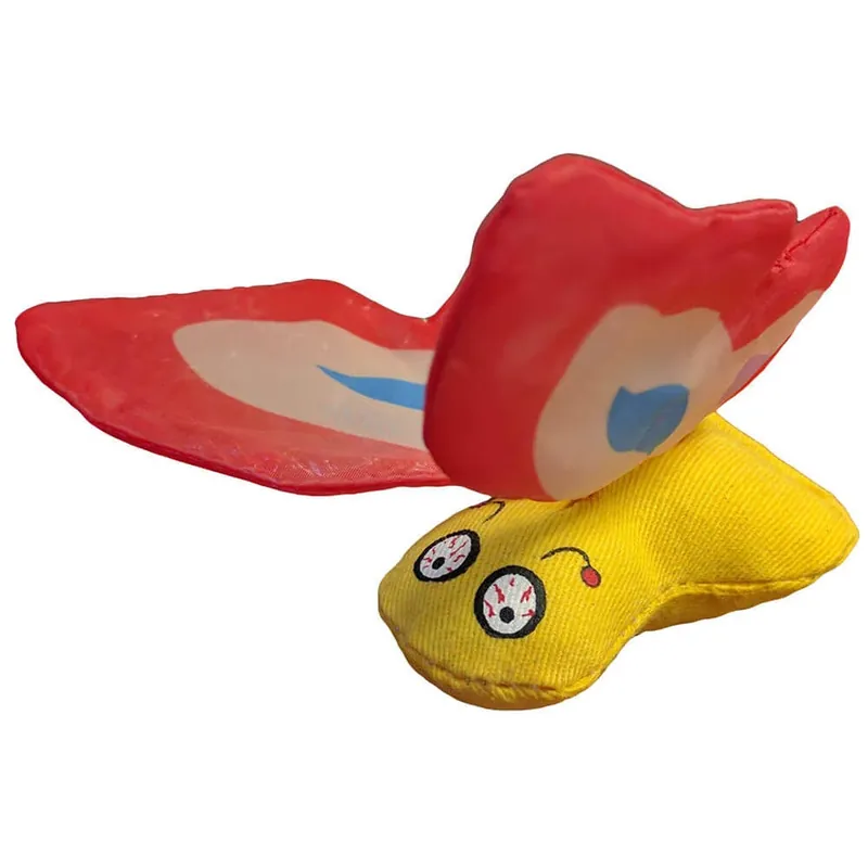 Catnip Butterfly Toy In Red - Perfect For Playful Cats