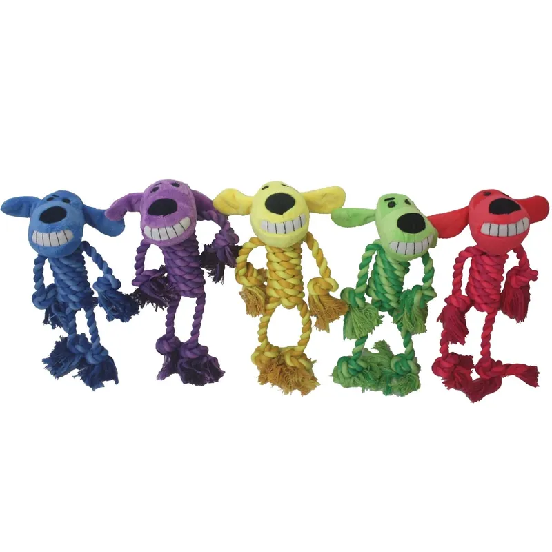 Loofa Rope Body Dog Toy, Assorted, 6-in.
