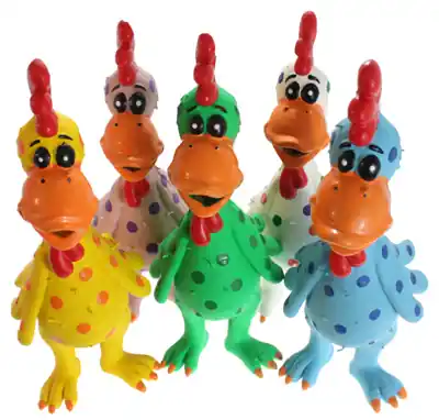 Globkens Chicken Dog Toy, Latex, Assorted Colors, Model 61001