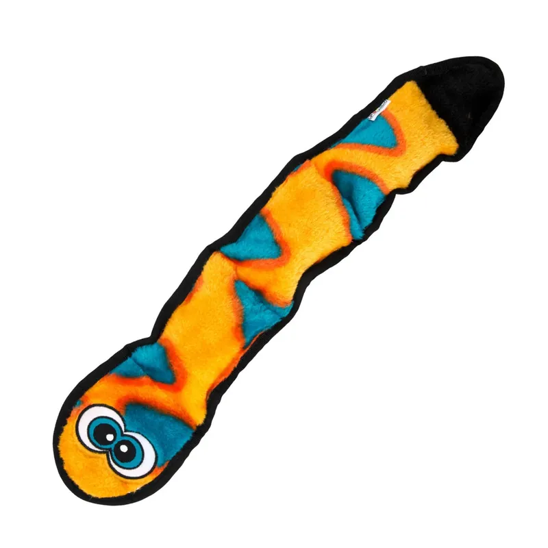 Outward Hound Invincible Orange & Blue Snake Dog Toy, Small, Multi-color