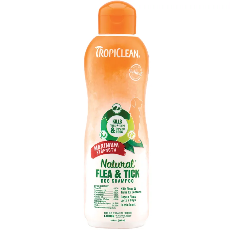 Natural Flea & Tick Maximum Strength Dog Shampoo, 20 Fl. Oz.