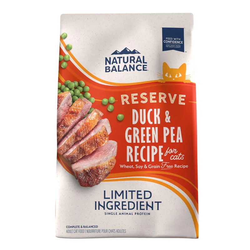 Natural Balance Limited Ingredient Reserve Grain Free Dry Cat Food, Duck & Green Pea Recipe, 4 Lbs.