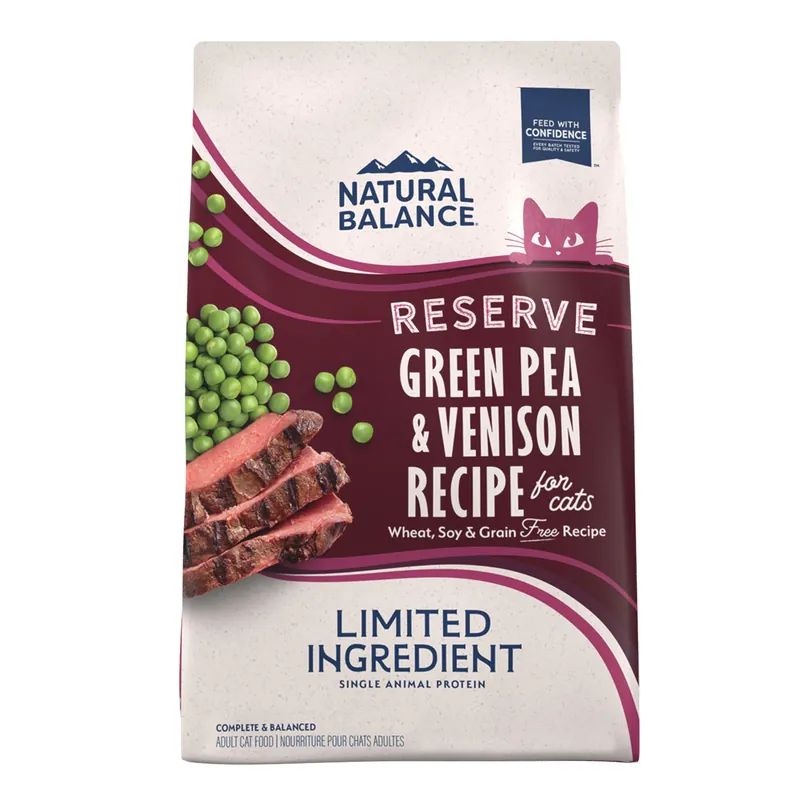 Natural Balance Limited Ingredient Reserve Dry Cat Food, Green Pea & Venison Recipe, 4 Lbs.