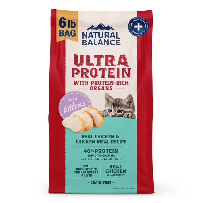 Natural Balance Ultra Protein Kitten Dry Cat Food, Real Chicken & Chicken Meal Recipe, 6 Lbs.