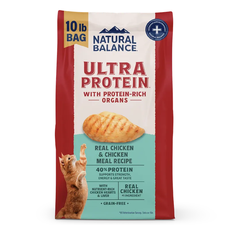 Natural Balance Ultra Protein Dry Cat Food, Real Chicken & Chicken Meal Recipe, 10 Lbs.