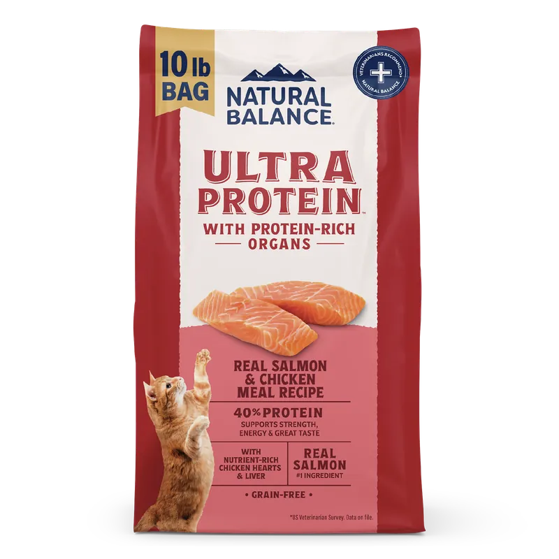 Natural Balance Ultra Protein Dry Cat Food, Real Salmon & Chicken Meal Recipe, 10 Lbs.