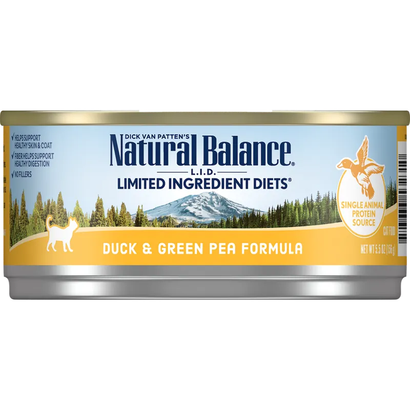 Natural Balance Limited Ingredient Reserve Wet Cat Food, Duck & Green Pea Recipe, 5.5 Oz.