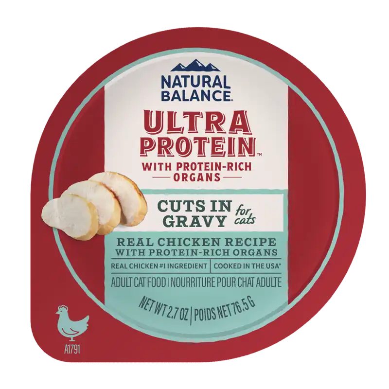 Natural Balance Ultra Protein Wet Cat Food, Real Chicken Recipe With Protein-rich Organs Cuts In Gravy, 2.7 Oz.