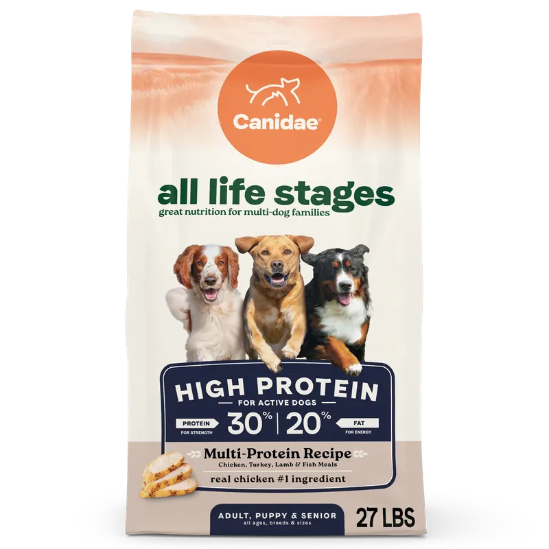All Life Stages High Protein Dry Dog Food, Multi-protein Recipe, 27 Lbs.