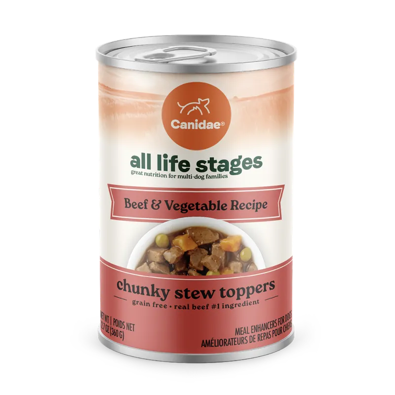 All Life Stages Wet Dog Food, Chunky Stew Toppers, Beef & Vegetable Recipe, 12.7 Oz.