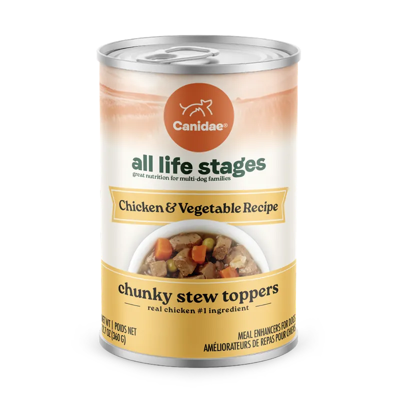All Life Stages Wet Dog Food, Chunky Stew Toppers, Chicken & Vegetable Recipe, 12.7 Oz.