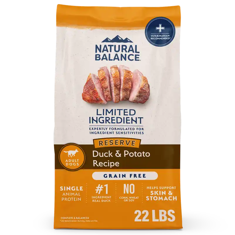 Natural Balance Limited Ingredient Reserve Grain Free Dry Dog Food, Duck & Potato Recipe, 22 Lbs.