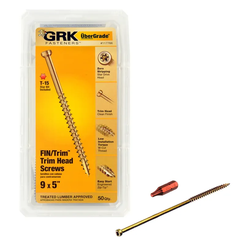 Grk Fasteners No. 9 In. X 5 In. L Star Trim Head W-cut Trim Screws