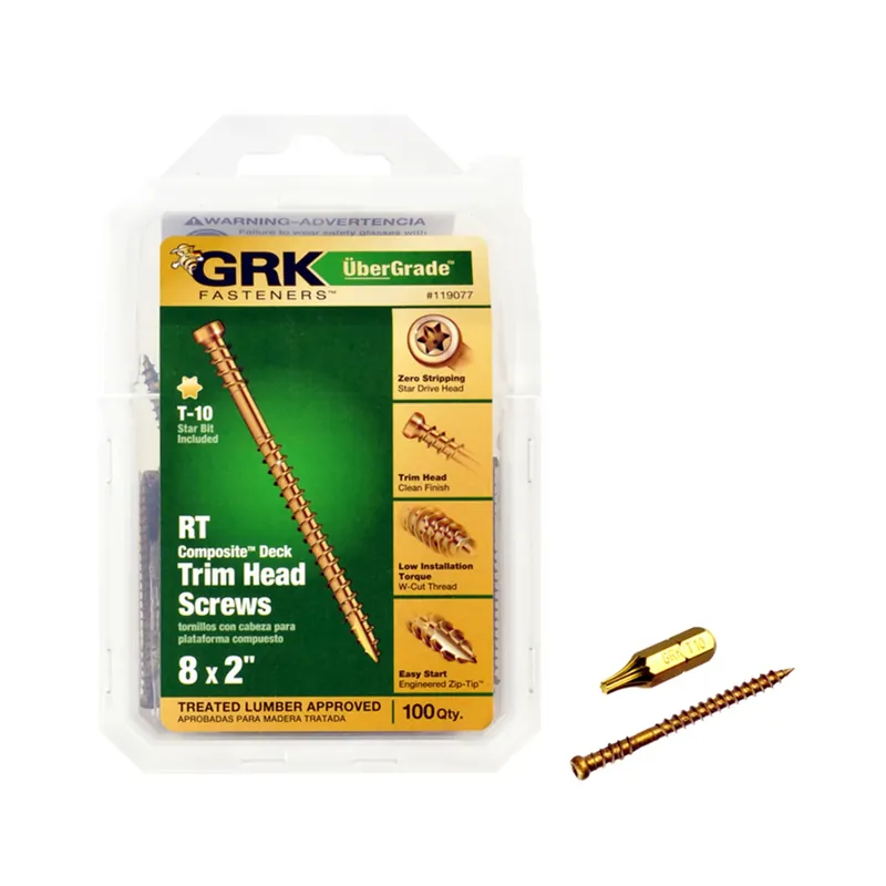 No. 8 In. X 2 In. L Star Trim Head W-cut Trim Screws