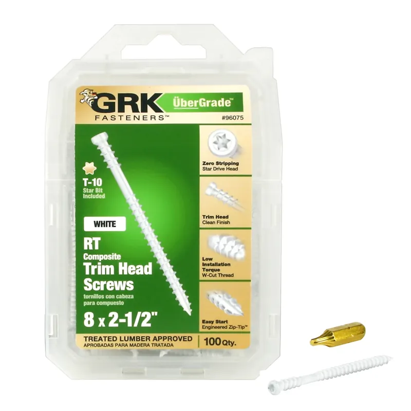 No. 8 In. X 2-1/2 In. L Star Trim Head W-cut Trim Screws