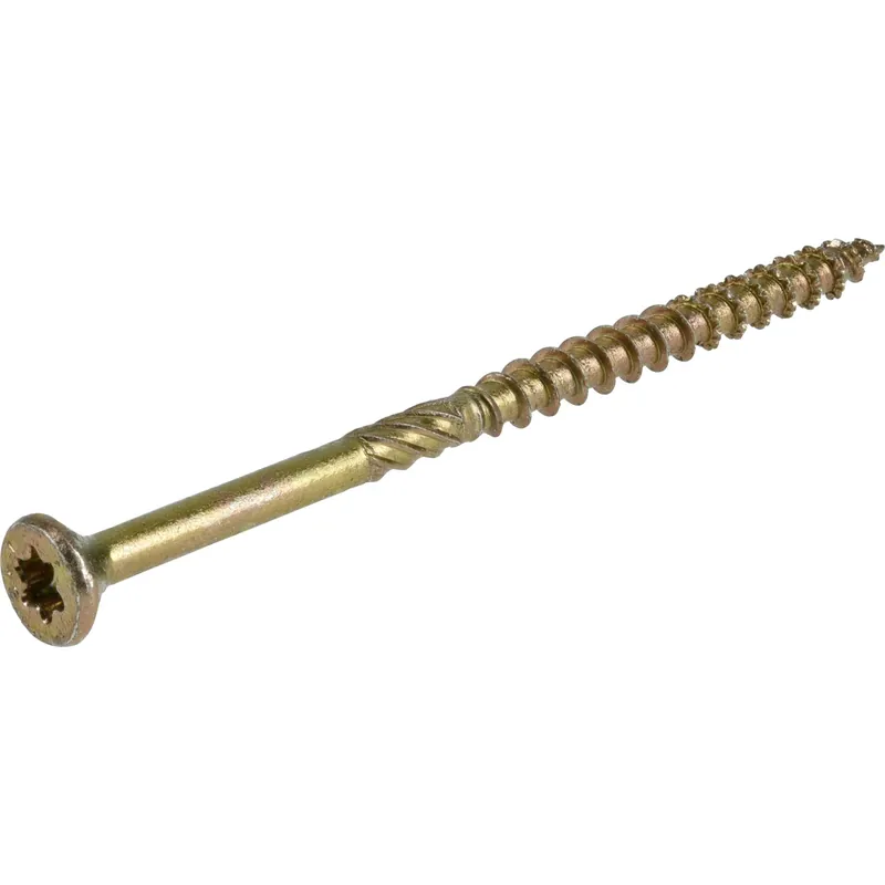 Power Pro No. 9 X 3 In. L Star Gold Zinc Coated Coarse Wood Screws 50 Pk